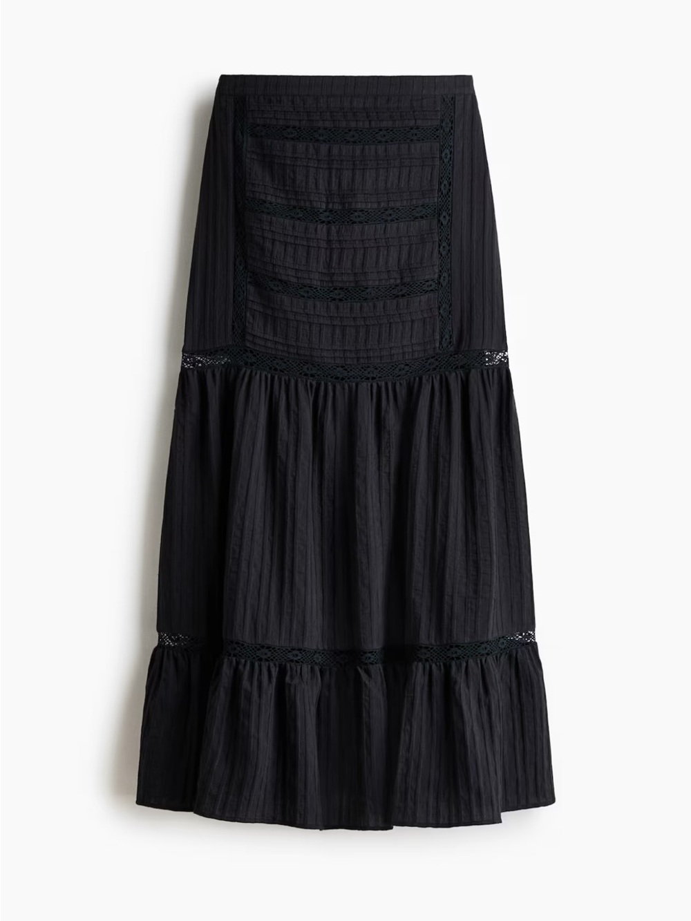 H&M Lace-Inset Maxi Skirt